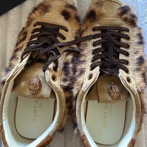 Kurt Geiger Leopard Print Sneakers with Brown Accents